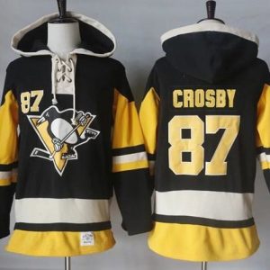 Gorgeous Penguins #87 Sidney Crosby Black Alternate Sawyer Hooded Sweatshirt Stitched NHL Jersey to stand out at the arena