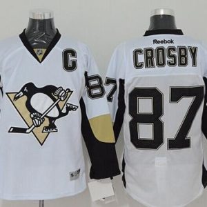 Sleek Penguins #87 Sidney Crosby White Stitched NHL Jersey for die - hard hockey fans