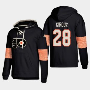 Stunning Philadelphia Flyers #28 Claude Giroux Black adidas Lace Up Pullover Hoodie to complete your fan gear collection