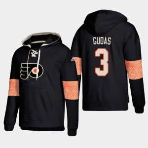 Unique Philadelphia Flyers #3 Radko Gudas Black adidas Lace Up Pullover Hoodie for die - hard hockey fans