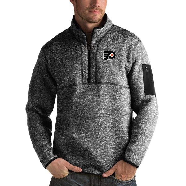 Impressive Philadelphia Flyers Antigua Fortune Quarter Zip Pullover Jacket Charcoal to show your team spirit