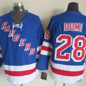 Unique Rangers #28 Tie Domi Light Blue CCM Throwback Stitched NHL Jersey a must - have for collectors
