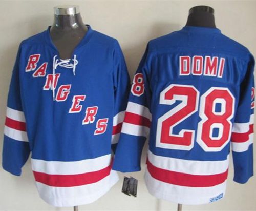 Unique Rangers #28 Tie Domi Light Blue CCM Throwback Stitched NHL Jersey a must - have for collectors