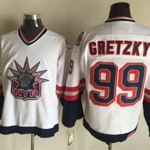 Unique Rangers #99 Wayne Gretzky White CCM Statue of Liberty Stitched NHL Jersey a must - have for collectors