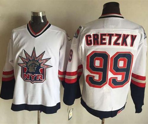 Unique Rangers #99 Wayne Gretzky White CCM Statue of Liberty Stitched NHL Jersey a must - have for collectors
