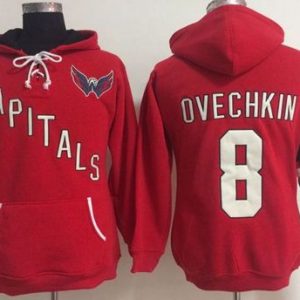 Gorgeous Washington Capitals #8 Alex Ovechkin Red Women's Old Time Heidi NHL Hoodie to stand out at the arena
