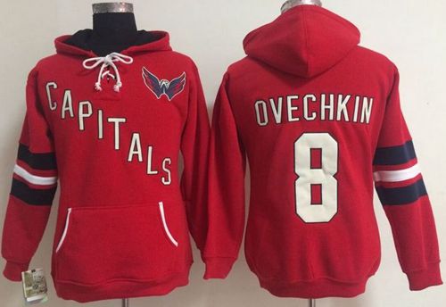 Gorgeous Washington Capitals #8 Alex Ovechkin Red Women's Old Time Heidi NHL Hoodie to stand out at the arena