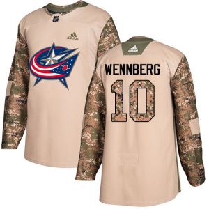 Unique Adidas Blue Jackets #10 Alexander Wennberg Camo Authentic 2017 Veterans Day Stitched NHL Jersey for die - hard hockey fans