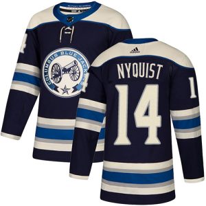 Stunning Adidas Blue Jackets #14 Gustav Nyquist Navy Alternate Authentic Stitched NHL Jersey perfect for game days