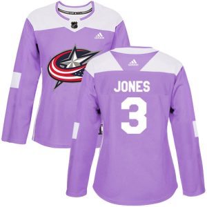 Stunning Adidas Blue Jackets #3 Seth Jones Purple Authentic Fights Cancer Women's Stitched NHL Jersey a must - have for collectors