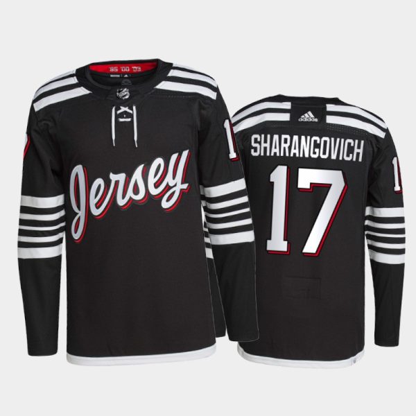 Sleek Adidas Devils #17 Yegor Sharangovich Men's 2021 22 Alternate Authentic NHL Jersey Black to show your team spirit