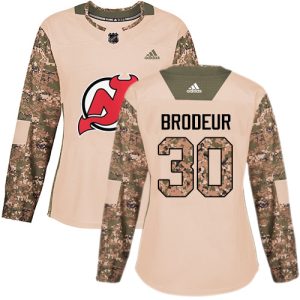 Fantastic Adidas Devils #30 Martin Brodeur Camo Authentic 2017 Veterans Day Women's Stitched NHL Jersey for die - hard hockey fans