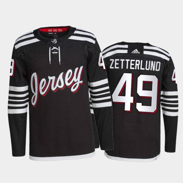 Fantastic Adidas Devils #49 Fabian Zetterlund Men's 2021 22 Alternate Authentic NHL Jersey Black a must - have for collectors
