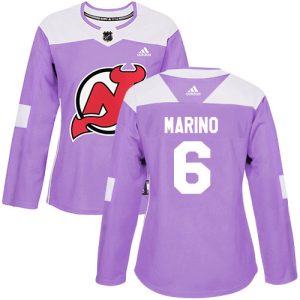 Amazing Adidas Devils #6 John Marino Purple Authentic Fights Cancer Women's Stitched NHL Jersey a must - have for collectors