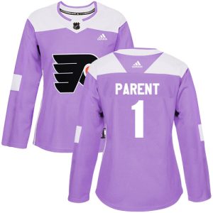 Impressive Adidas Flyers #1 Bernie Parent Purple Authentic Fights Cancer Women's Stitched NHL Jersey a must - have for collectors