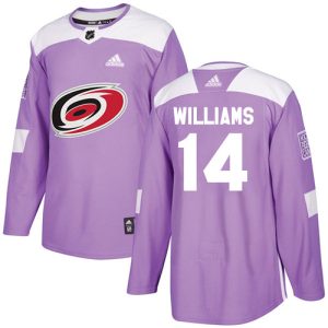 Stunning Adidas Hurricanes #14 Justin Williams Purple Authentic Fights Cancer Stitched NHL Jersey for die - hard hockey fans