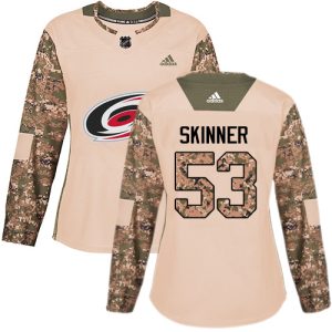 Sleek Adidas Hurricanes #53 Jeff Skinner Camo Authentic 2017 Veterans Day Women's Stitched NHL Jersey a must - have for collectors