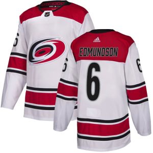 Gorgeous Adidas Hurricanes #6 Joel Edmundson White Road Authentic Stitched NHL Jersey for ultimate sports enthusiasts