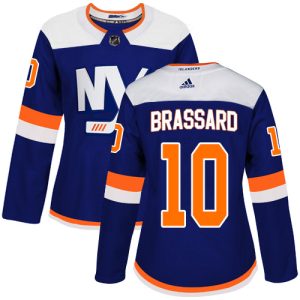 Gorgeous Adidas Islanders #10 Derek Brassard Blue Alternate Authentic Women's Stitched NHL Jersey to complete your fan gear collection