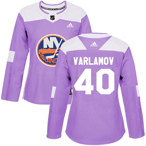 Stylish Adidas Islanders #40 Semyon Varlamov Purple Authentic Fights Cancer Women's Stitched NHL Jersey to stand out at the arena