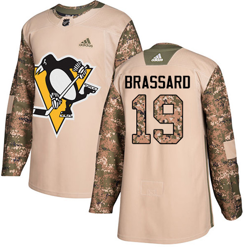 Amazing Adidas Penguins #19 Derick Brassard Camo Authentic 2017 Veterans Day Stitched NHL Jersey perfect for game days