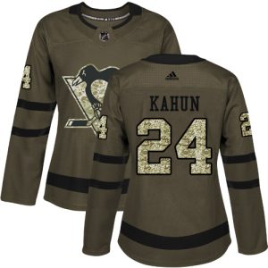 Amazing Adidas Penguins #24 Dominik Kahun Green Salute to Service Women's Stitched NHL Jersey to show your team spirit