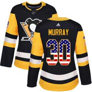 Gorgeous Adidas Penguins #30 Matt Murray Black Home Authentic USA Flag Women's Stitched NHL Jersey to stand out at the arena