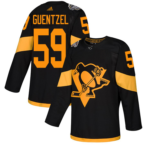 Unique Adidas Penguins #59 Jake Guentzel Black Authentic 2019 Stadium Series Stitched NHL Jersey for die - hard hockey fans