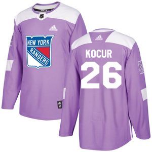 Gorgeous Adidas Rangers #26 Joe Kocur Purple Authentic Fights Cancer Stitched NHL Jersey perfect for game days
