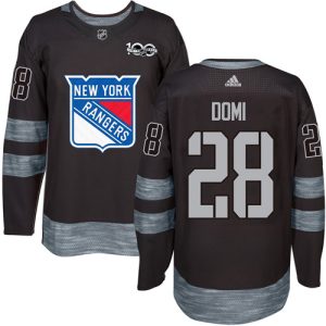 Impressive Adidas Rangers #28 Tie Domi Black 1917 2017 100th Anniversary Stitched NHL Jersey to complete your fan gear collection