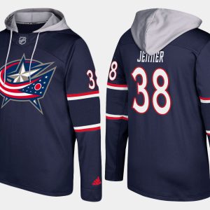 Stylish Blue Jackets #38 Boone Jenner Navy Name And Number Hoodie a must - have for collectors