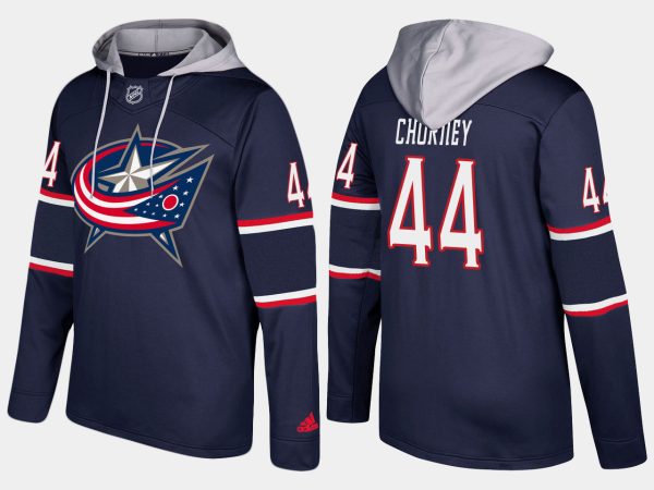 Stunning Blue Jackets #44 Taylor Chorney Navy Name And Number Hoodie to stand out at the arena