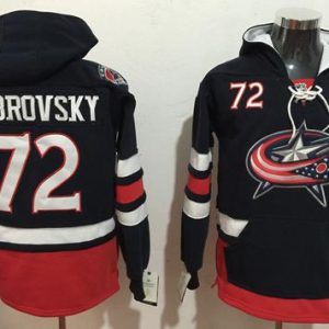 Unique Blue Jackets #72 Sergei Bobrovsky Navy Blue Name & Number Pullover NHL Hoodie perfect for game days