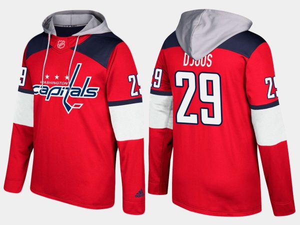 Impressive Capitals #29 Christian Djoos Red Name And Number Hoodie to complete your fan gear collection
