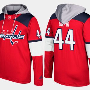 Sleek Capitals #44 Brooks Orpik Red Name And Number Hoodie for die - hard hockey fans