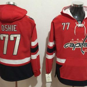 Unique Capitals #77 T.J Oshie Red Name & Number Pullover NHL Hoodie to complete your fan gear collection