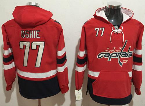 Unique Capitals #77 T.J Oshie Red Name & Number Pullover NHL Hoodie to complete your fan gear collection