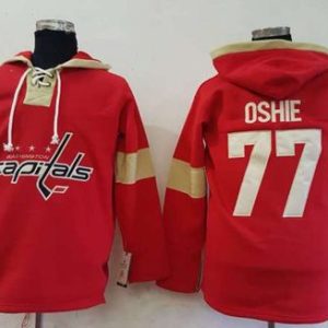 Amazing Capitals #77 T.J Oshie Red Pullover Hoodie Stitched NHL Jersey to stand out at the arena