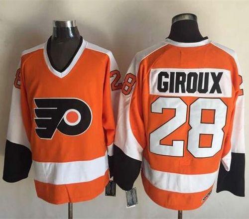 Impressive Flyers #28 Claude Giroux Orange CCM Throwback Stitched NHL Jersey to stand out at the arena