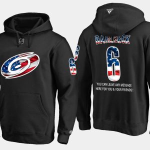 Stylish Hurricanes #6 Klas Dahlbeck NHL Banner Wave Usa Flag Black Hoodie perfect for game days