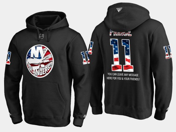 Unique Islanders #11 Shane Prince NHL Banner Wave Usa Flag Black Hoodie perfect for game days