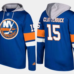 Gorgeous Islanders #15 Cal Clutterbuck Blue Name And Number Hoodie a must - have for collectors