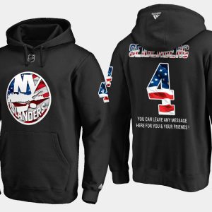 Amazing Islanders #4 Dennis Seidenberg NHL Banner Wave Usa Flag Black Hoodie to show your team spirit