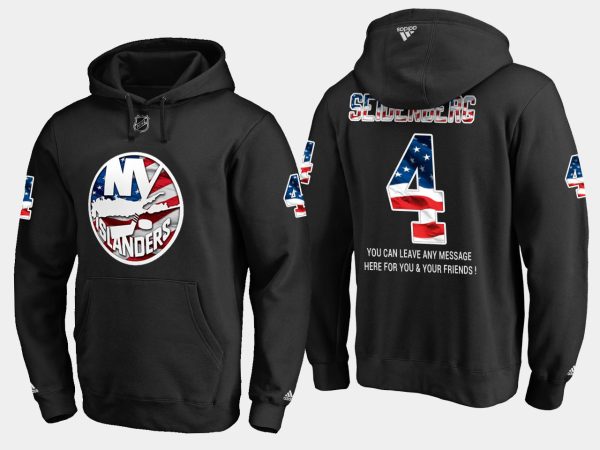 Amazing Islanders #4 Dennis Seidenberg NHL Banner Wave Usa Flag Black Hoodie to show your team spirit