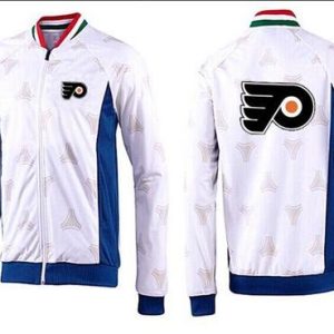 Stunning NHL Philadelphia Flyers Zip Jackets White 2 to show your team spirit
