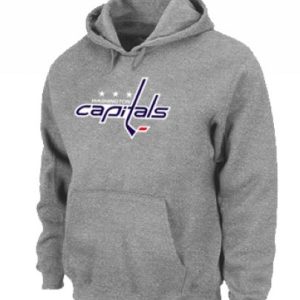 Stylish NHL Washington Capitals Big & Tall Logo Pullover Hoodie Grey for ultimate sports enthusiasts