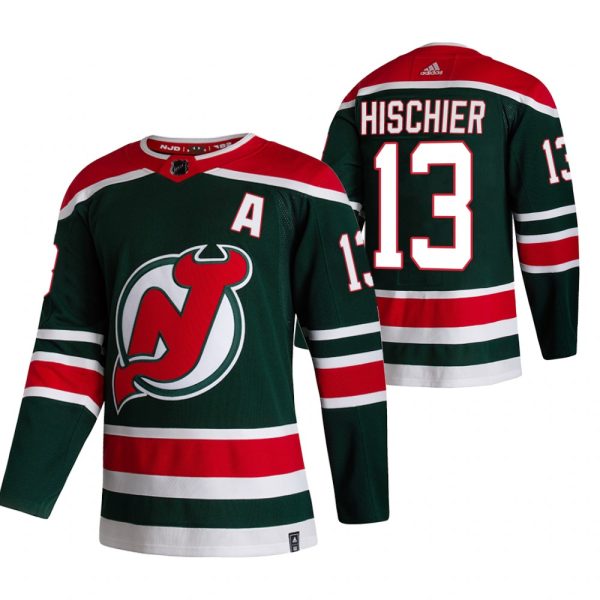 Amazing New Jersey Devils #13 Nico Hischier Green Men's Adidas 2020 21 Reverse Retro Alternate NHL Jersey a must - have for collectors