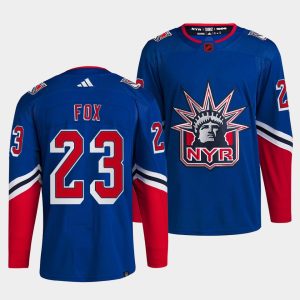 Sleek New York Rangers #23 Adam Fox Men's adidas Reverse Retro 2.0 Authentic Player Jersey Royal perfect for game days