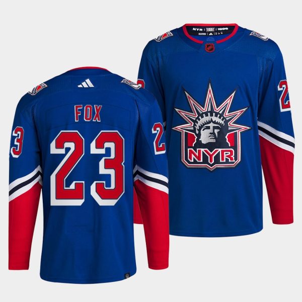 Sleek New York Rangers #23 Adam Fox Men's adidas Reverse Retro 2.0 Authentic Player Jersey Royal perfect for game days
