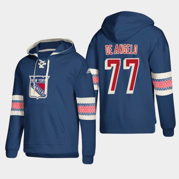 Unique New York Rangers #77 Anthony Deangelo Blue adidas Lace Up Pullover Hoodie perfect for game days